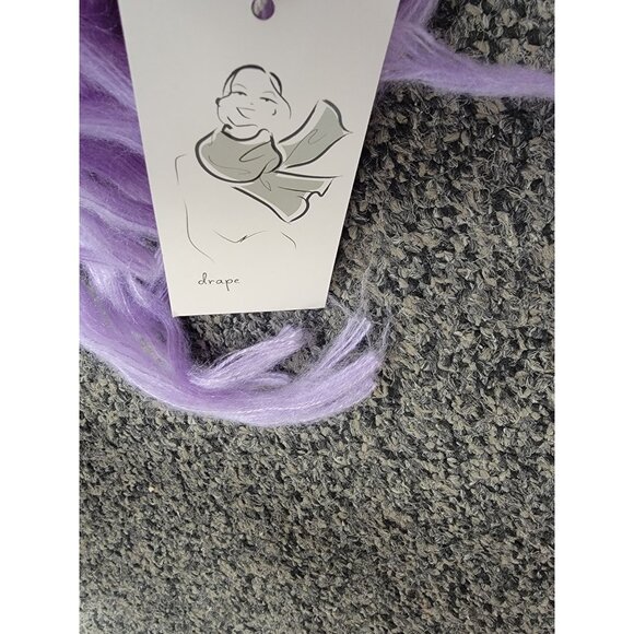 Hand-Knitted Lavender Fringe Scarf Soft Acrylic Winter Fashion Accessory For Wom - Picture 5 of 5